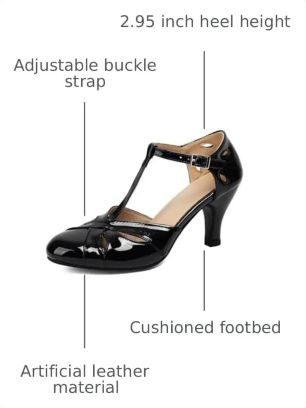 Vintage-Inspired Women's Mary Jane Heels | Retro Round Toe Pumps | 1920s-1940s